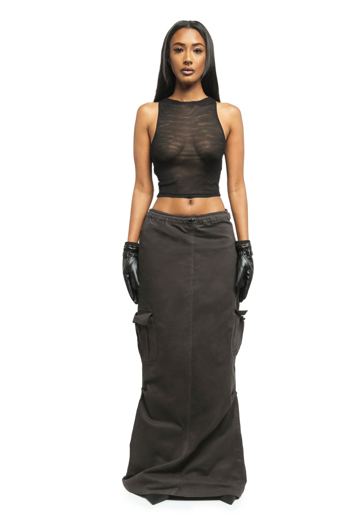 CARGO SKIRT IN CHARCOAL